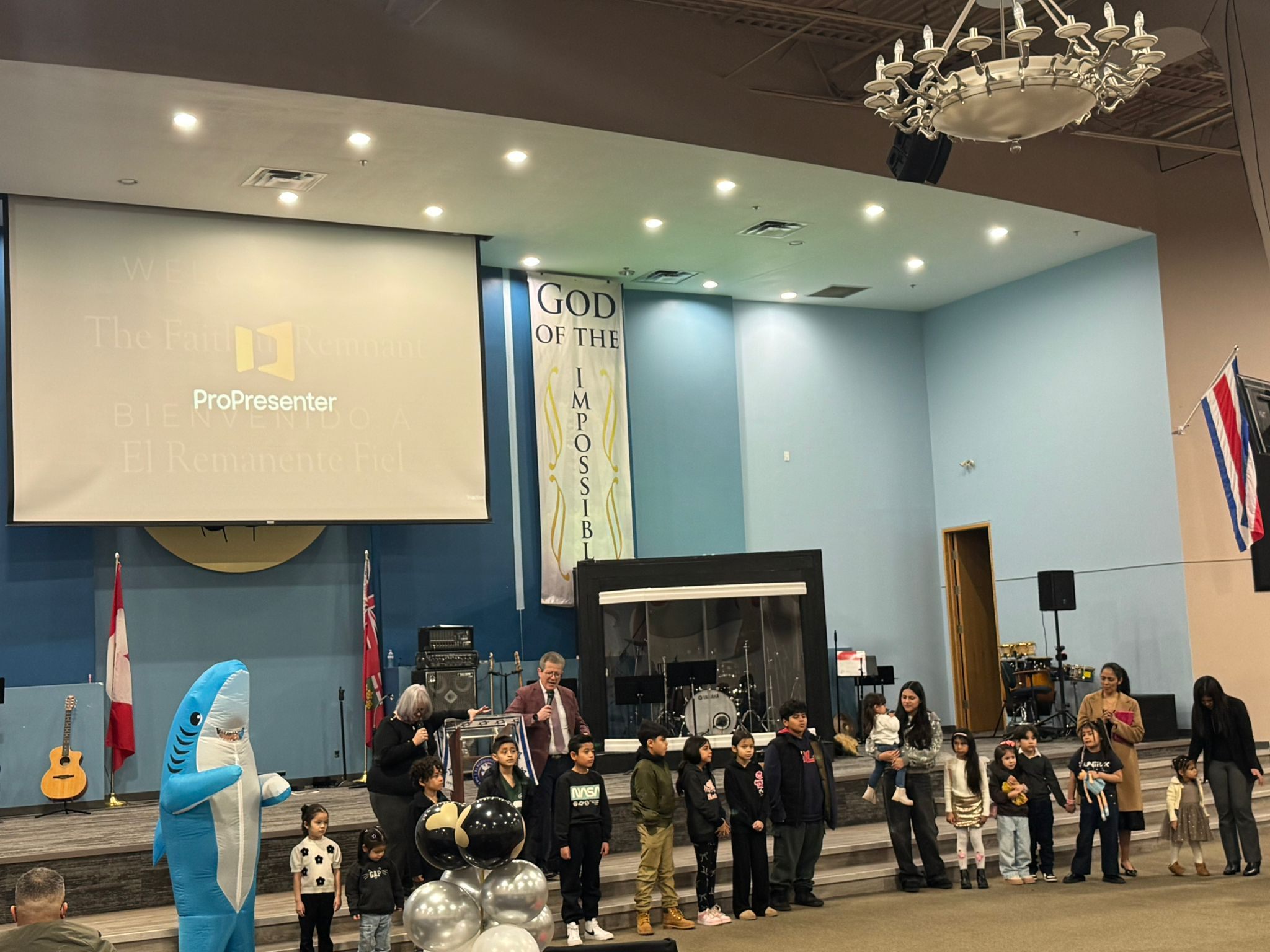 Kids ministry presentation on stage